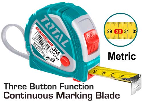 TOTAL Cinta Métrica De Acero TMT126081M